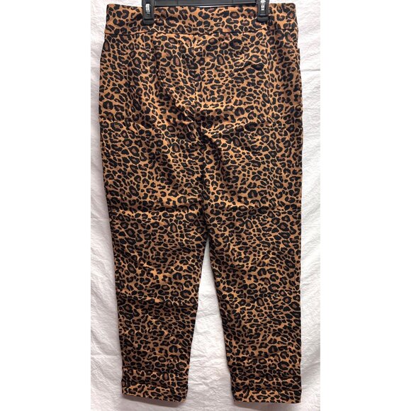 Terra & Sky Womens Leopard Print Pants 0X (14W) Rayon/Nylon/Spandex Pockets - Picture 2 of 4